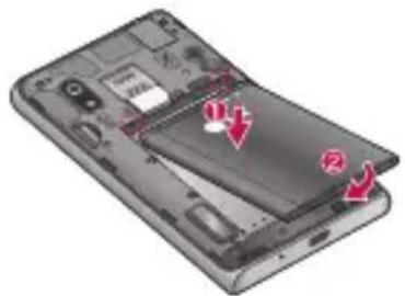 LG Optimus L5 Dual - Installing the SIM card and battery - 3