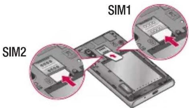 LG Optimus L5 Dual - Installation de la carte SIM et de la batterie - 2