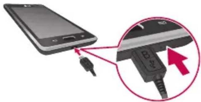 LG Opimus L9 - Chargement de la batterie - 1