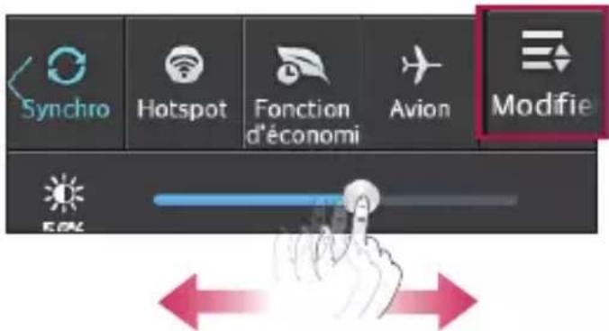 LG Optimus L4 Dual - Pour réorganiser les éléments Réglages rapides sur le volet de notification - 1