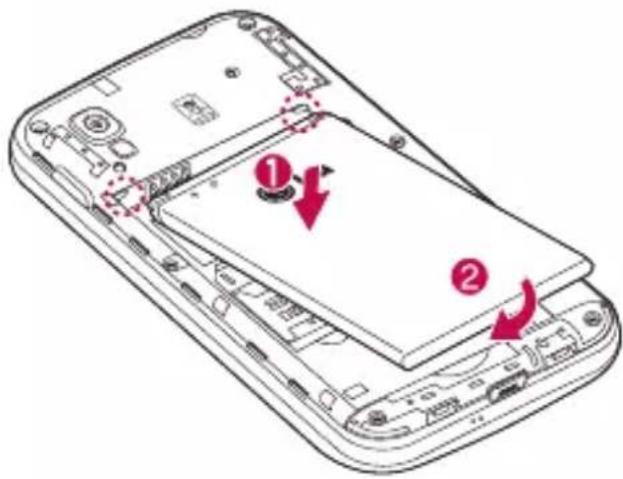 LG Optimus L4 Dual - Installing the SIM card and battery - 3