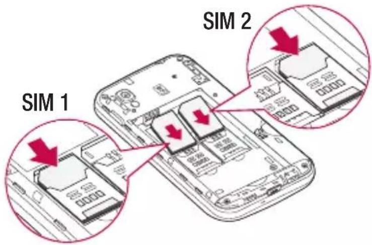 LG Optimus L4 Dual - Installing the SIM card and battery - 2
