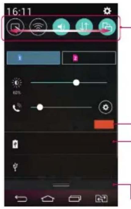 LG L Bello Dual - Opening the notifications panel - 1