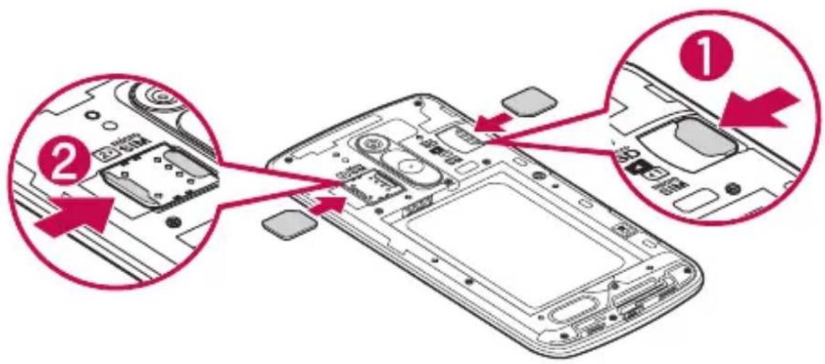 LG L Bello Dual - Installation de la carte SIM et de la batterie - 2
