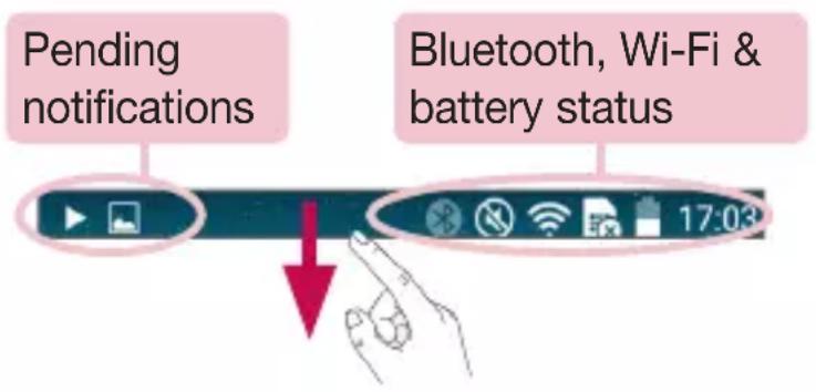 LG G3s Dual - Notifications panel - 1