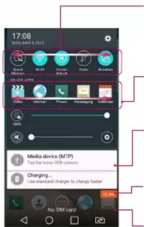 LG G3s Dual - Opening the notifications panel - 1