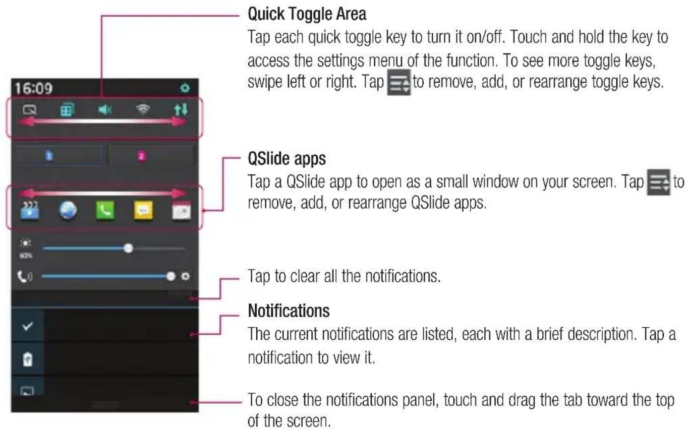 LG G2 Mini Dual - Opening the notifications panel - 1