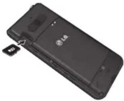 LG A390 - Installation d'une carte mémoire - 1
