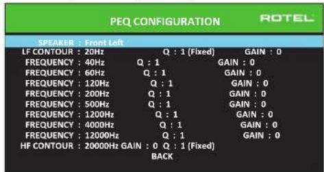 ROTEL RSP1582 - Configuración PEQ (PEQ Configuration) - 1