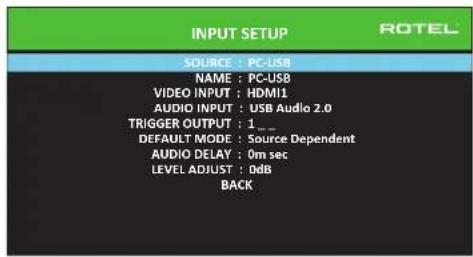 ROTEL RSP1582 - HacpoiKa BxoJa - INPUT SETUP - 1