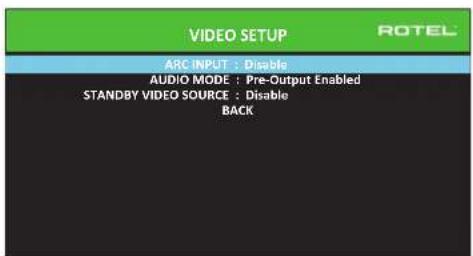 ROTEL RSP1582 - Configurar Video (Video Setup) - 1