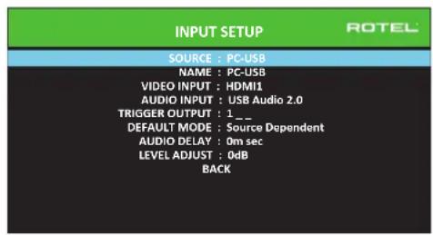 ROTEL RSP1582 - Configuration des entrées (input setup) - 1
