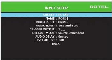 ROTEL RSP1582 - Input Setup - 1