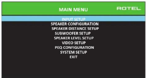 ROTEL RSP1582 - Menu Principal - 1
