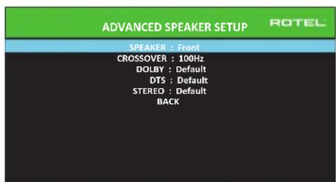 ROTEL RSP1582 - Advanced Speaker Setup - 1