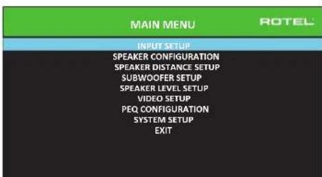 ROTEL RSP1582 - Menu principal (main menu) - 1