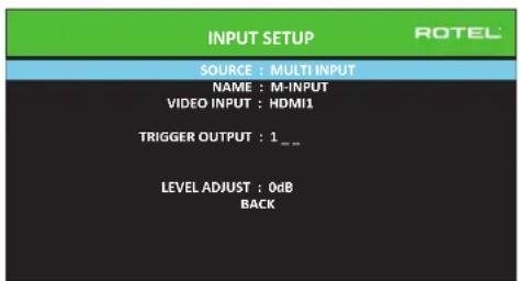 ROTEL RSP1582 - Configuration de l'entrée multi - 1