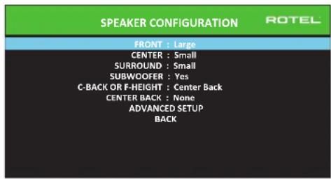 ROTEL RSP1582 - KoHpynpobAHne akyctnuecknx cnCTem - Speaker Configuration - 1