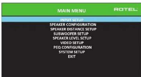 ROTEL RSP1582 - Hoofdmenu - 1