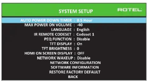 ROTEL RSP1582 - Configuration systeme (system setup) - 1