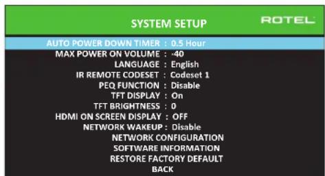 ROTEL RSP1582 - Systeeminstelling - 1