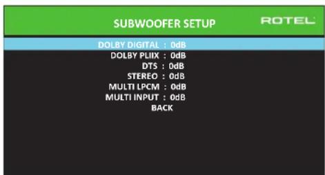 ROTEL RSP1582 - Inställningur für subwoofer - 1