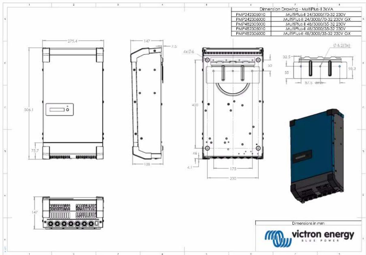 VICTRON ENERGY MultiPlusII GX - Annexe g : dimensions - 1