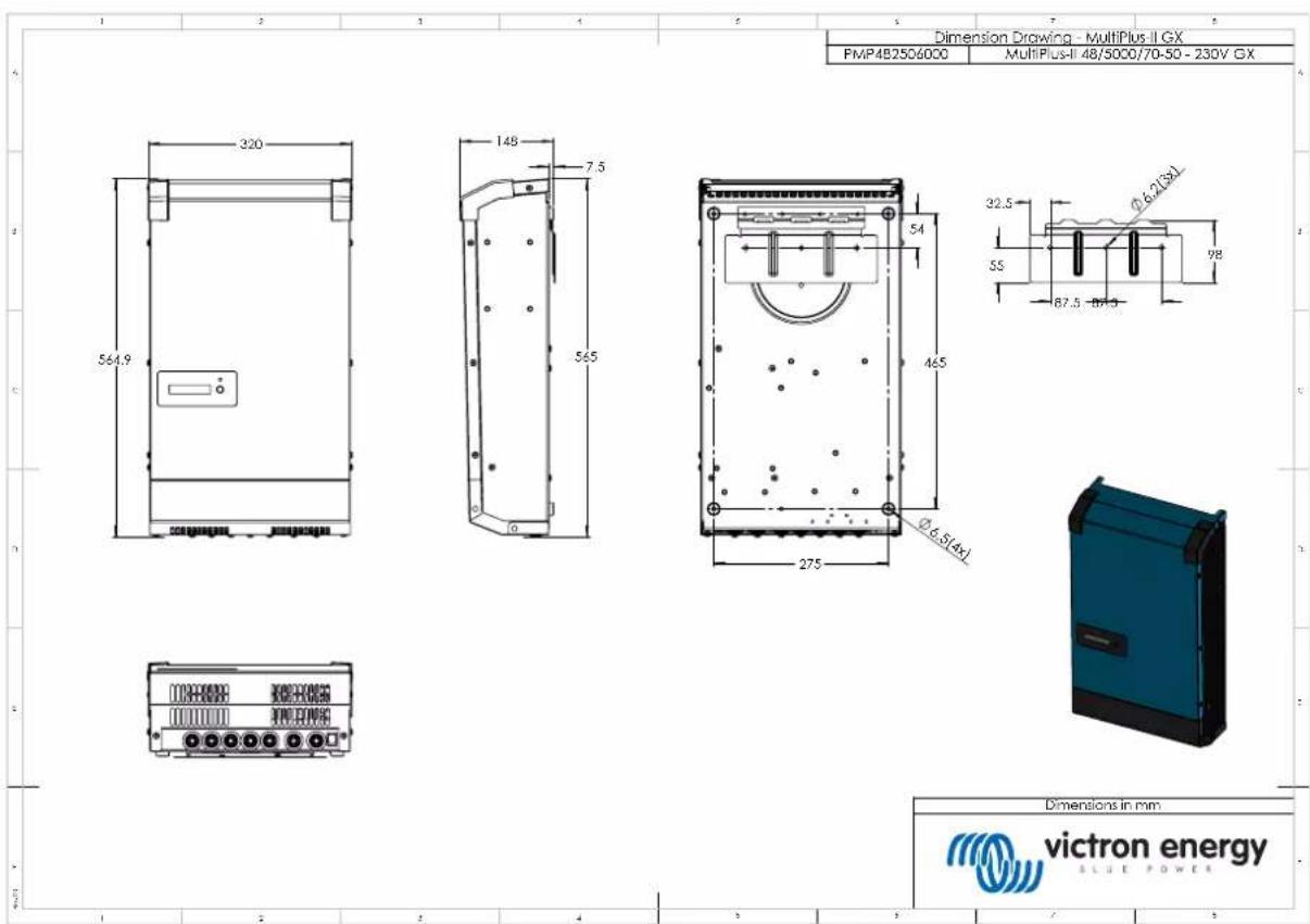 VICTRON ENERGY MultiPlusII GX - Annexe g : dimensions - 2