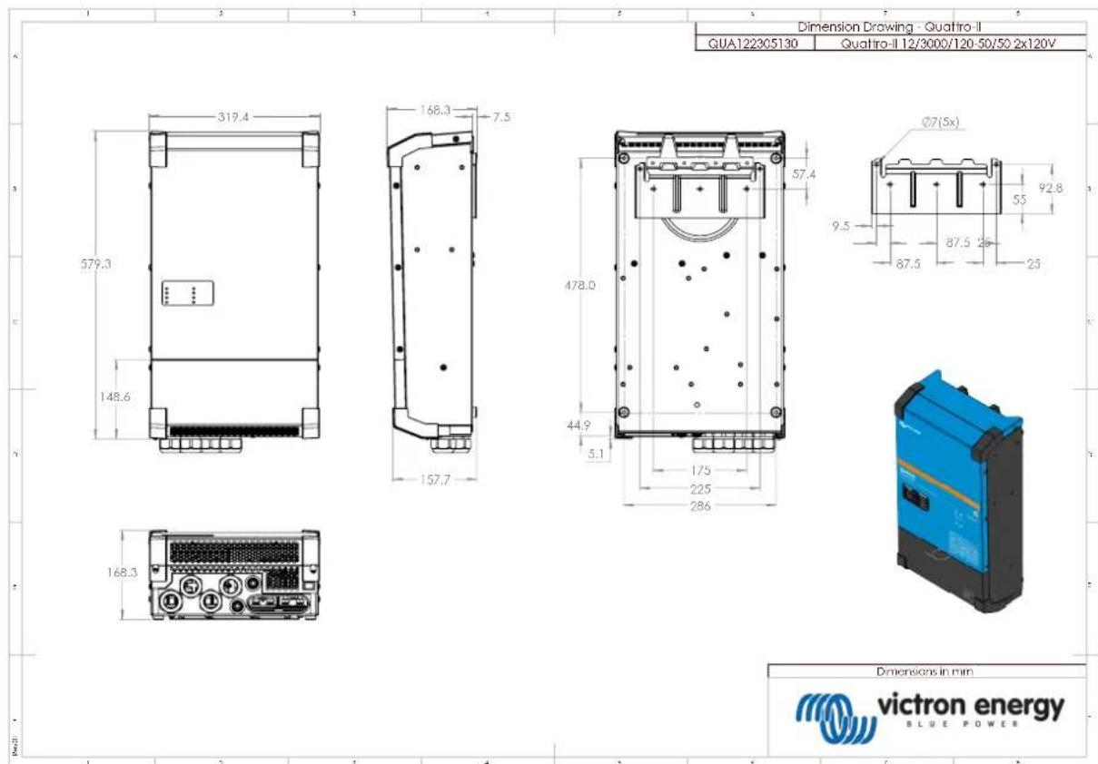 VICTRON ENERGY QuattroII - Dimensions - 1