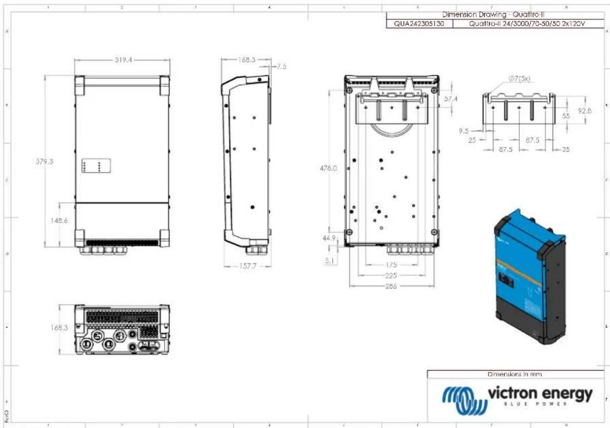 VICTRON ENERGY QuattroII - Dimensions - 2