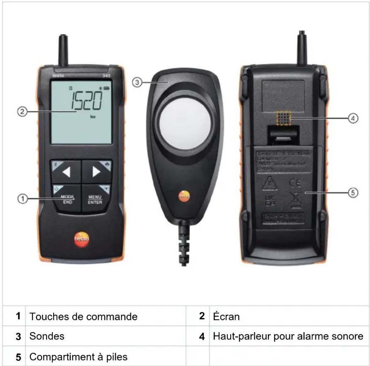 Testo 545 - Aperçu de l'appareil - 1