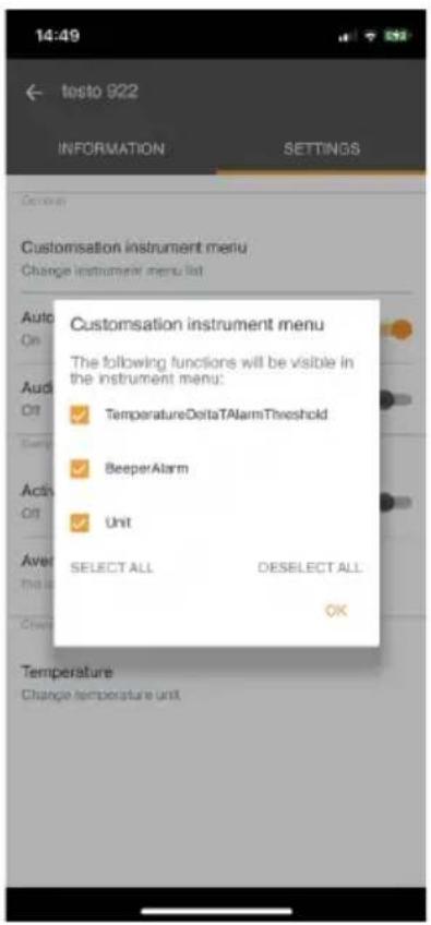Testo 545 - Configurer le menu de l'appareil de mesure - 3