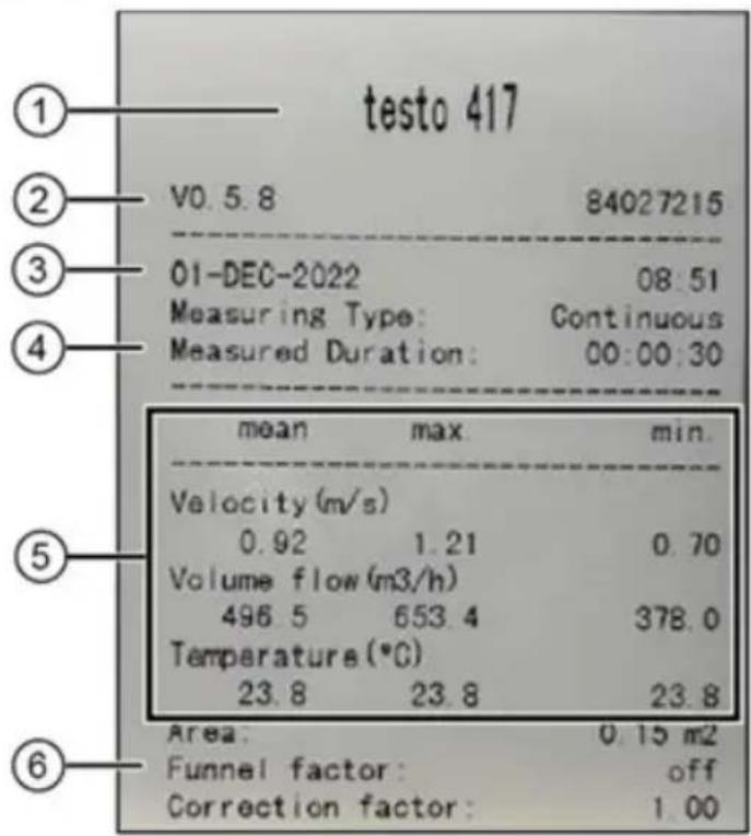 Testo 545 - Imprimer les données - 2