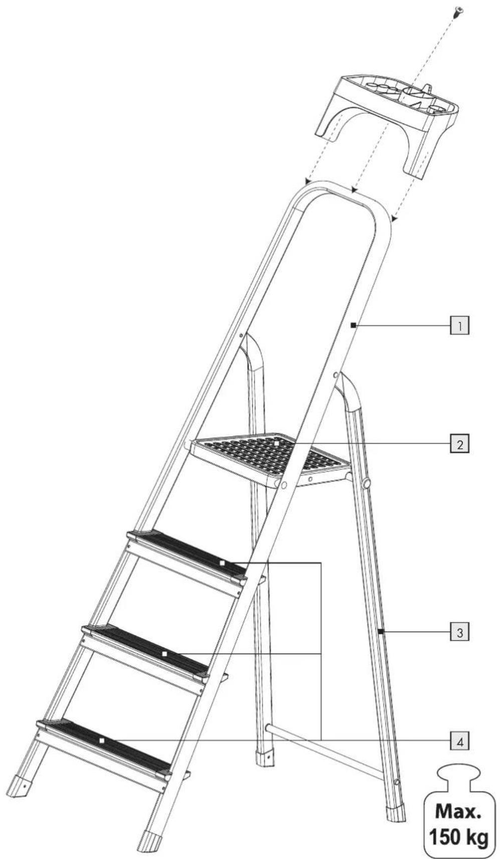 PARKSIDE HG01613 - ALUMINIUM STEP LADDER - 1