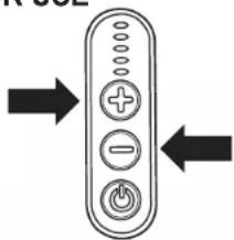 Diagram showing a control panel with four function buttons and directional arrows indicating input/output flow.