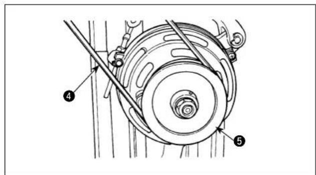 Technical diagram of a mechanical assembly with numbered components labeled 4 and 5