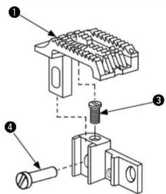 Technical diagram of a mechanical assembly with numbered components, likely for assembly or manufacturing instructions.