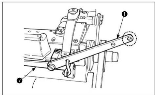 Technical diagram of a mechanical assembly with numbered components, likely a valve or actuator mechanism.