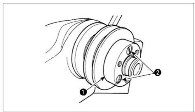 Technical diagram of a mechanical assembly with labeled parts 1 and 2