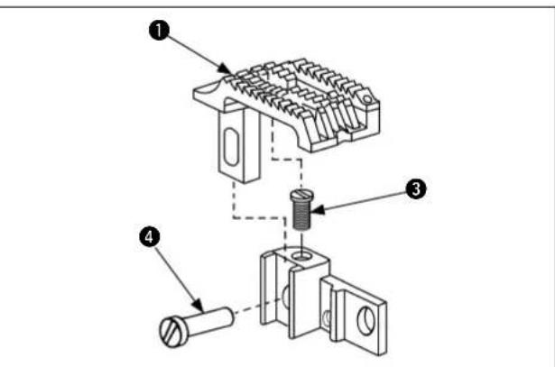 Technical diagram of a mechanical assembly with numbered components and labeled parts
