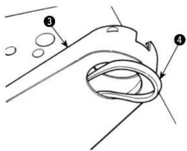 Diagram showing a mechanical or structural component with numbered annotations pointing to features like '3' and '4'.