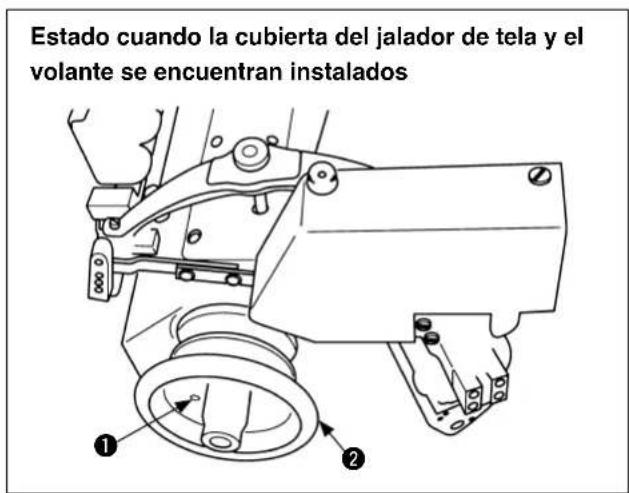 Estado cuando la cubierta del jalador de tela y el volante se encuentran instalados