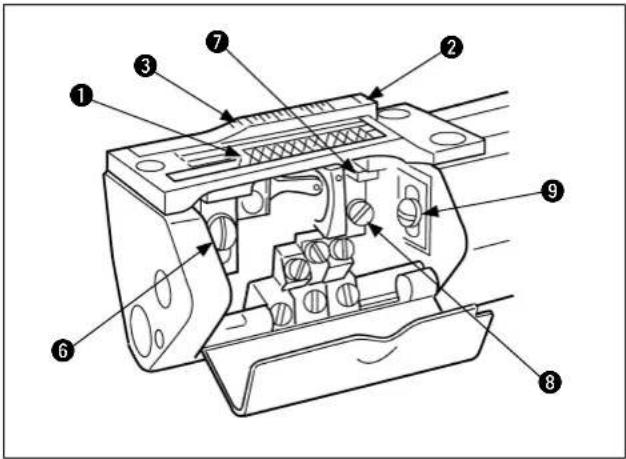 Technical diagram of a mechanical component with numbered parts for identification