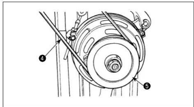 Technical diagram of a mechanical assembly with labeled parts 4 and 5, showing components like a bearing and spring mechanism.