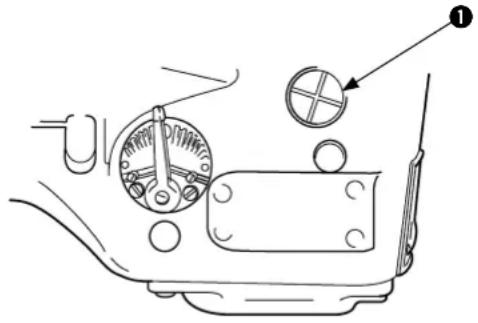 Diagram of a car interior showing dashboard, steering wheel, and gear shift knob with labeled component 1