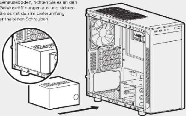 CORSAIR Carbide 88R - Installation des Netzgerätes (PSU)2. Installation des Motherboards - 1