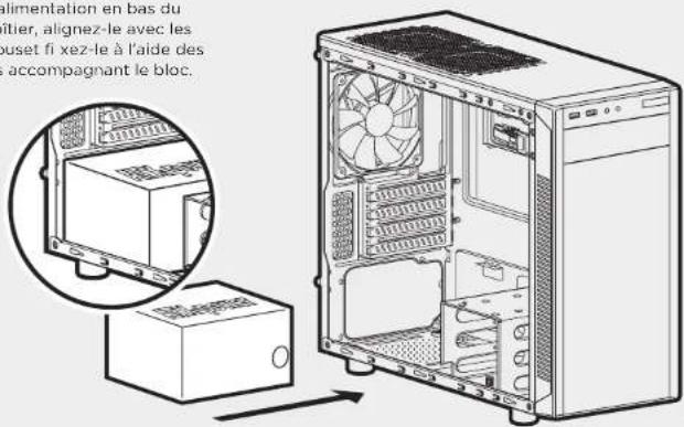 CORSAIR Carbide 88R - Installation du bloc d'alimentation2. Installation de la carte mère - 1