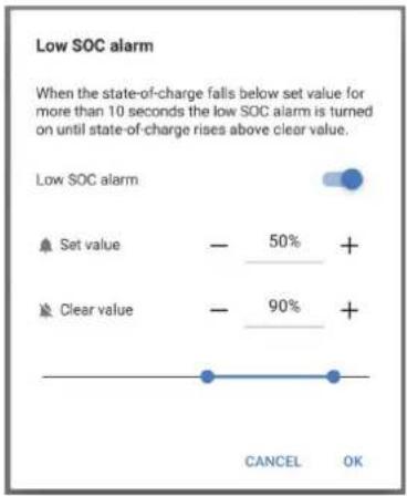 VICTRON ENERGY SmartShunt - Paramètres d'alarme de SoC faible - 1