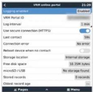 VICTRON ENERGY Venus GX - Enregistrement de données sur VRM - 1