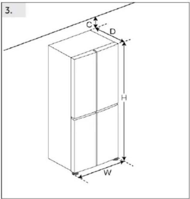 HAIER HCR5919EHMP - Recomanacions d'espai - 3